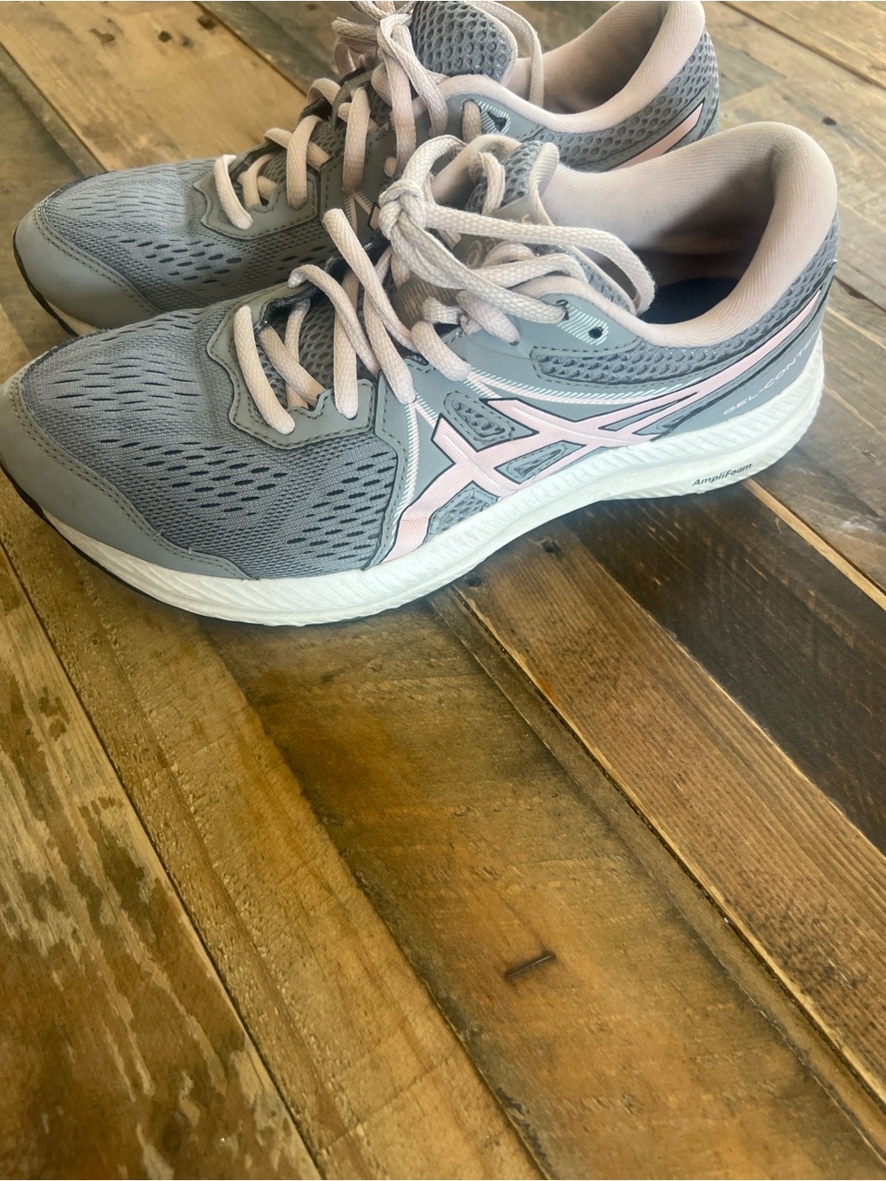 ASICS Gray with Pink Trim Women's Athletic Sneakers